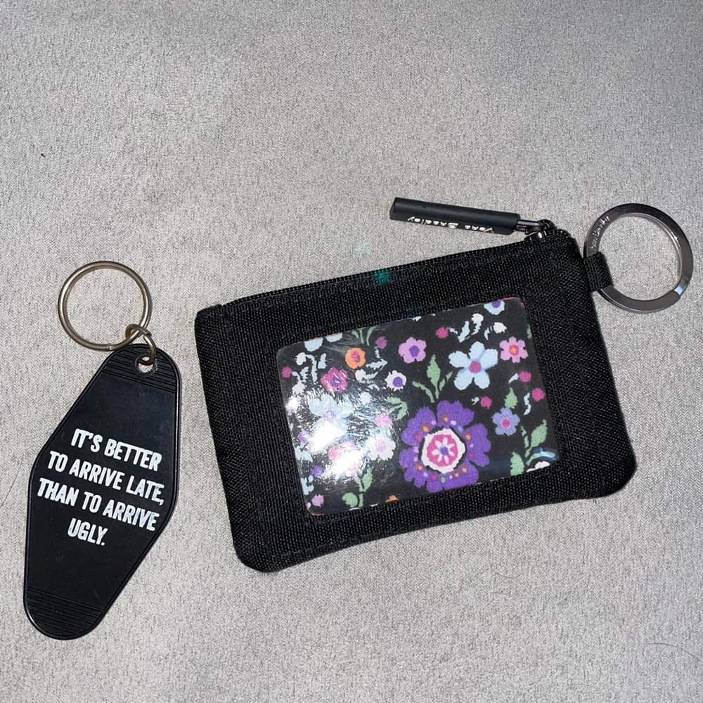 Vera Bradley zip ID case and cute keychain